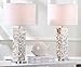 SAFAVIEH Lighting Collection Jacoby Coastal Cream Shell 29-inch Bedroom Living Room Home Office Desk Nightstand Table Lamp Set of 2 (LED Bulbs Included)