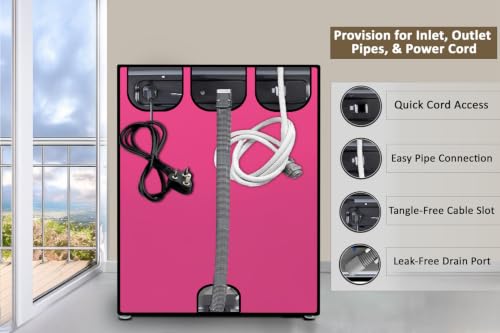 Image of Stylista Waterproof and Dustproof Polyester Washing Machine Cover Compatible for Godrej 10 Kg Semi-Automatic Top Loading WSEDGE NEO 100 5.0 PB3 SLGR, Pink