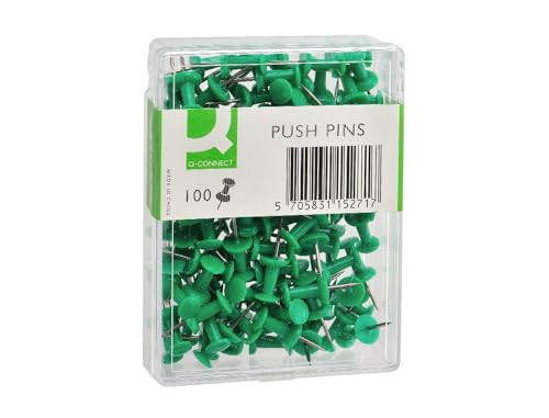 Q-Connect 916593 Punaise Épingles Mémo Boîte -verte
