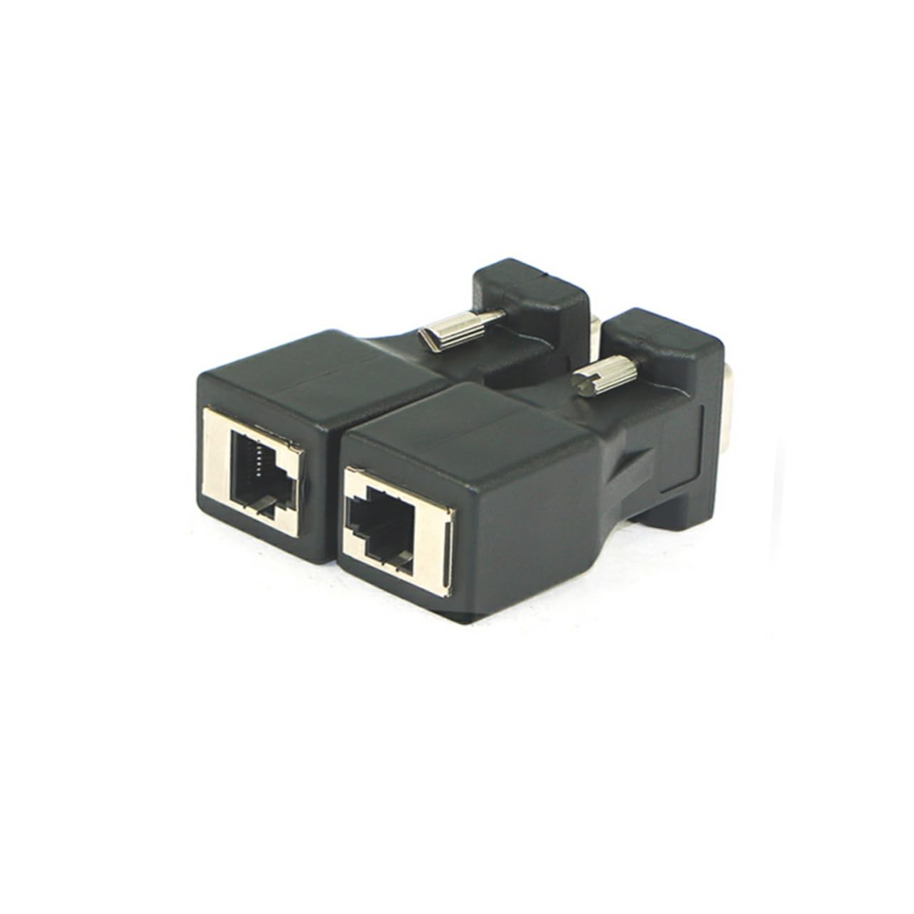 GAROZATION 2 Pcs Vga to Adapter Cable Network Extension Amplifier Cable Extension Adapter Network Cable Connector Converter Adapter Svga Adaptor Computer Extra Converter Black
