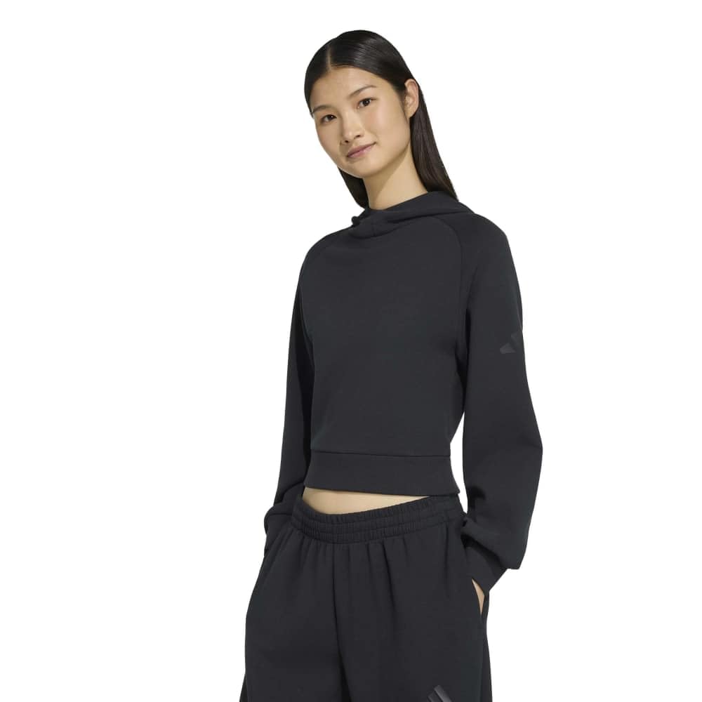 adidas Women's Soft Lux Hoodie Sweatshirt, black, L