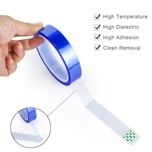 ZEACCT 4 Rollen Wärmeübertragungsband, Sublimation Klebeband, Hitzebeständiges Klebeband, Hochtemperaturbeständiges Polyimidband, Hochtemperaturband, zum Löten und Abdecken