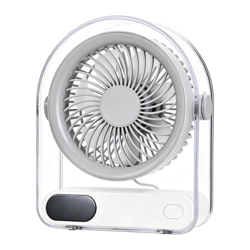 Petit ventilateur de bureau USB rechargeable silencieux 5 vitesses pour table - 2