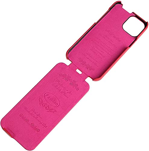 Coque iPhone 14 Pro Max rabat vertical cuir synthétique rouge antichoc 2022