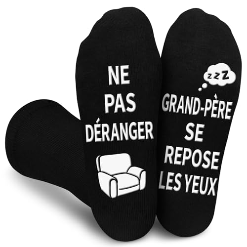 Obidodi - Obidodi Chaussettes Homme 43-46, Ne Pas Déranger, Grand-Père Se Repose Les Yeux, Cadeau Noel Homme Cadeau Anniversaire pour Les Hommes Grand-Père - -16%