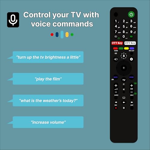 Image of ZIEVA Compatible with Sony bravia Smart Tv Remote Control - with Voice - with Hot Keys G0ogle Play and Netfix - Use for LCD LED OLED QLED UHD 4K Android (Tx 500E)