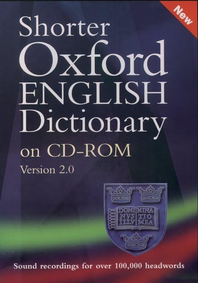Shorter Oxford English Dictionary (fifth edition) on CD-ROM: Windows Individual User Version 2.0