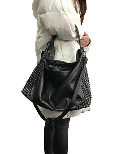 Bolso grande de mujer con cadena y calavera estilo gótico miniatura 2