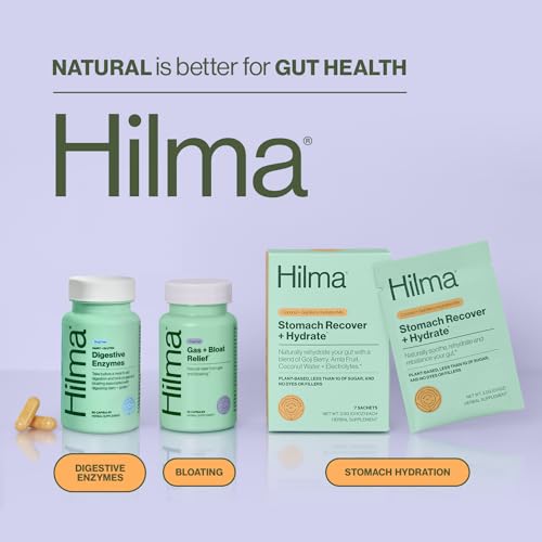 Hilma Digestive Enzymes for Women, Bloating Relief with Turmeric, Dandelion Root and Gluten Digestive Enzymes, Natural Gluten and Dairy Relief Pills, 60 Vegan Capsules - Image 7