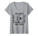 Womens Disney The Nightmare Before Christmas Jack Bone Daddy Frame V-Neck T-Shirt