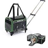Gardner Pet Cat Carrier with Wheels, Airline Approved Cat Carriers, Breathable Mesh, Expandable Soft-Sided Carrier for Travel, BPA-Free for Cat & Small Dog