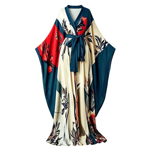 Robe décontractée à fleurs avec manches longues flatteuses et coupe cintrée