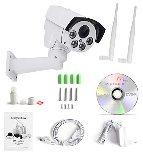 Camera Ip Wifi Ptz Externa Prova Dágua Internet Zoom Optico 10x 2MP Full HD 1080P + Grava Áudio SD P