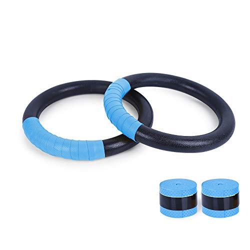 TANCHEN Gymnastic Rings with Adjustable Straps Fitness Gym Household Rings Muscle Strength Training Tools Includes 2 Non-Slip Textured Gymnastics Rings with 14.76ft Straps for Men and Girls