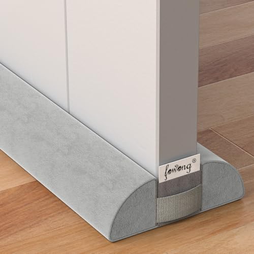 fowong Door Draft Stopper 36" Adjustable Under Door Draft Stopper Soundproofing 30 Inch to 36 Inch Triangle Noise Blocker Seal Large Gap up to 1.7", Easy to Install Grey