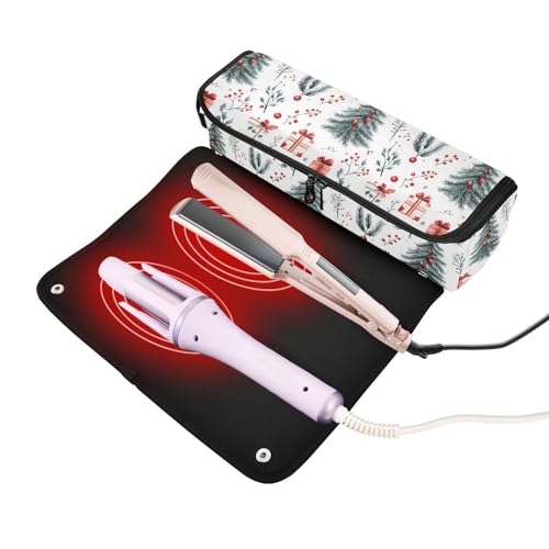 Bolsa organizadora de viaje para herramientas de cabello con diseño marmoleado acuarela, resistente al calor, para planchas, rizadores y cepillos miniatura 2