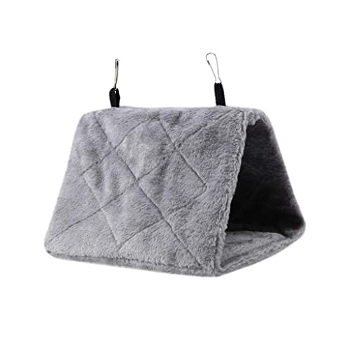 Voarge Nido de pájaros, Tienda de campaña para pájaros Juguetes de Invierno para Mascotas (S,Gris)