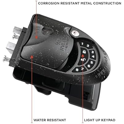 RVLock Class C Charter Keyless Entry Keypad and Handle with Fob, All Metal RV Door Lock and Latch Replacement Kit, Upgraded Silicone Keypad for Class C and A Motorhomes, Fits openings 4.5 x 3.5 Inches