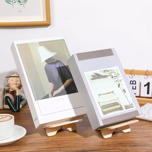 4 Pack Wooden Book Stand for Display Book Holder Easel Stand Collector Display Back to School Gift for Home Office Album CD Magazine Comic Postcard Picture Artworks - Image 3