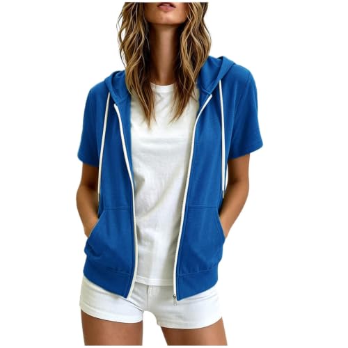 Chaqueta con capucha sudadera chaleco sin mangas de mujer con cordón