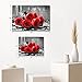 YMYXMC33 Red Rose Flower Picture Decor Wall Art Canvas Print Black and White Poster Country Love Decoration Bedroom Bathroom12x15