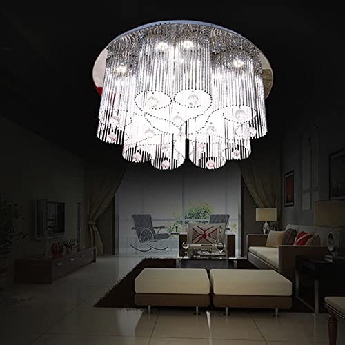 Plafonnier LED cristal E14 salon lustre moderne avec télécommande - 3
