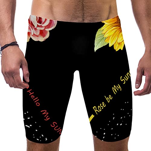 Maillot de bain pour homme motif tournesol et rose short de bain coloré