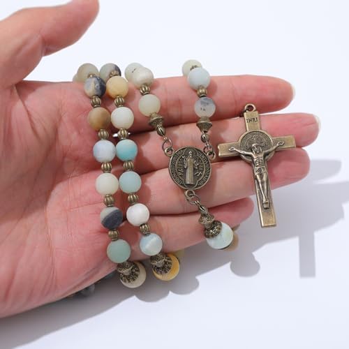 KOMI Catholic Rosary Beads for Women - Holy Prayer Necklace With Crucifix Cross - Communion Rosary Catholic Gifts3