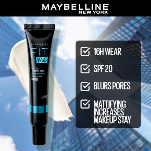 Maybelline New York 16 HR Matte Base Duo, Prep + Blend Makeup Combo, Fit Me Foundation 115 (30ml)+ Fit Me Matte + Poreless Primer (30ml)