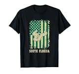 South Florida Bulls Patriotic Retro American Flag Black T-Shirt