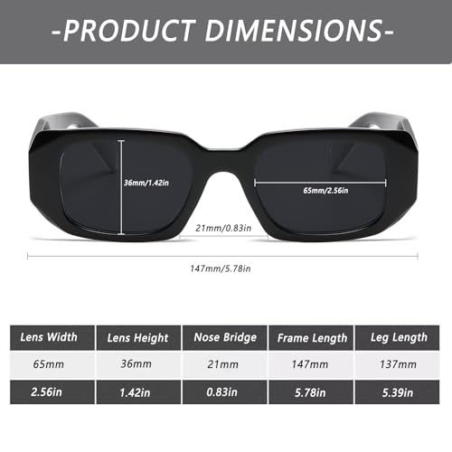 Rectangle Sunglasses for Women Men Vintage 90s Designer Styles Fashion Narrow Square Frame4