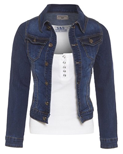 Image of SS7 New Women's Denim Jacket, Indigo, Sizes 8 to 18 (UK, Numeric, 14, Regular, Regular, Indigo)