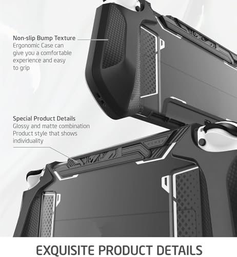 Mumba Dockable Case for Nintendo Switch OLED 2021, [Blade Series] TPU Grip Protective Cover Accessories Compatible with Nintendo Switch OLED and Joy-Con Controller (Black) - 5