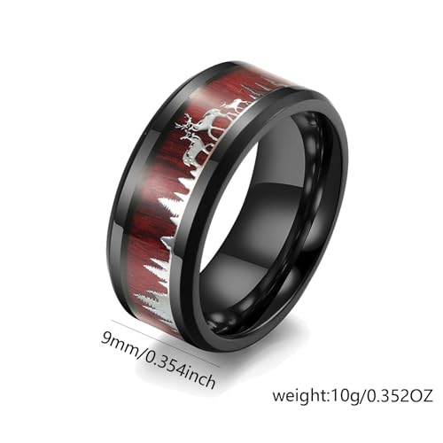 ringheart Couple Rings Antlers Design Black Matching Ring 1CT AAA CZ Women Wedding Ring Sets for Him and Her Rings2