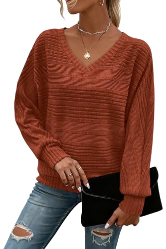 RICHSTORY Womens Fall Fashion 2026 Long Sleeve Shirts for Women Brown L