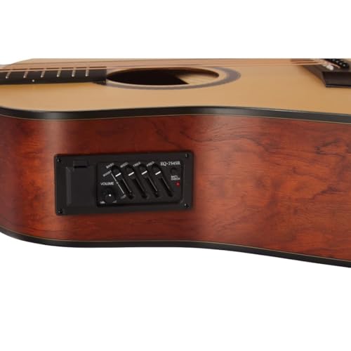 Image of Vault DA25CE 41-Inch Dreadnought Electro-Acoustic Guitar with Bubinga Back and Sides with Gig-Bag, Polishing Cloth, Strap, Picks & E-Book - Natural