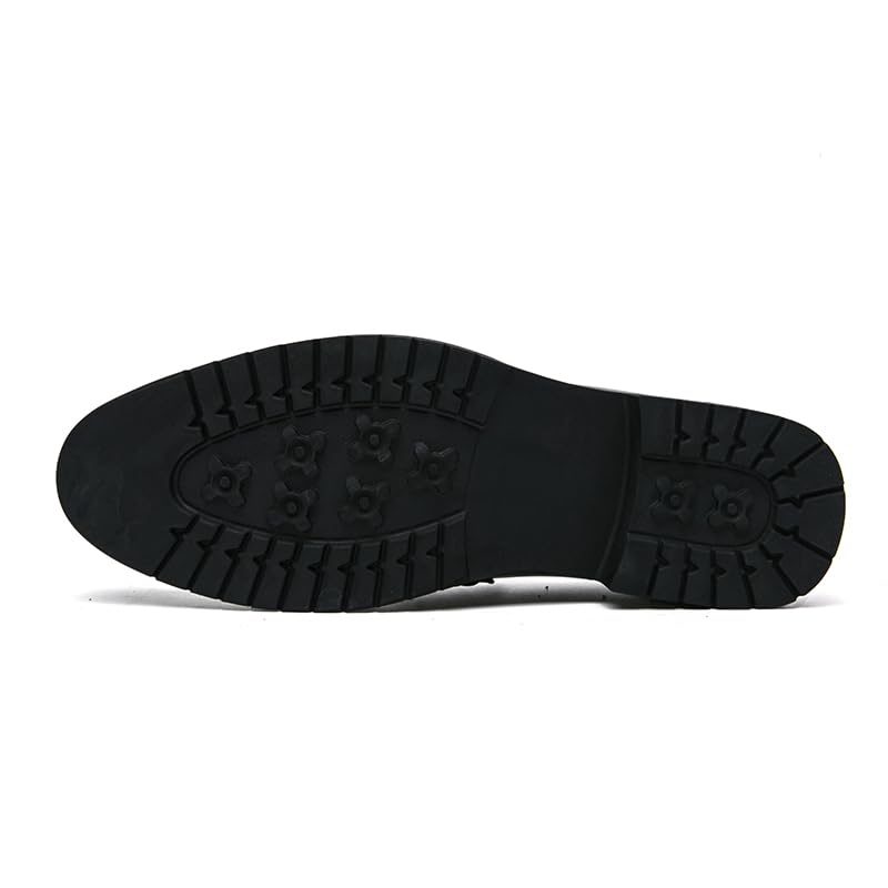 Image of HuitJours Men Two Tone Colors Penny Loafer Slip On Pull on Dress Shoes Casual Boat Shoes Moccasins