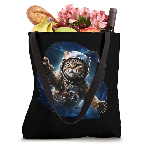 Bolsa Tote con Diseño de Gato Astronauta Cósmico miniatura 4