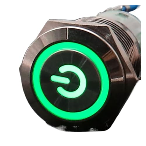 Bouton de klaxon momentané interrupteur LED 19mm étanche pour moteur 12V