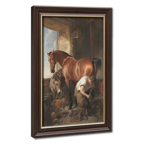 Impression sur toile Shoeing 1844 Landseer cadre suspendu 20x30 cm