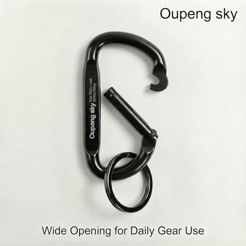 Image of Carabiner Clip - Heavy Duty Carabiners 800lbs-13KN (2922 lbs) Carabeaner D Ring Shape,Key Chain Clip Hook,Keychain Clip,Multipurpose for Camping, Hiking,Backpacking or Other Outdoor Activities.