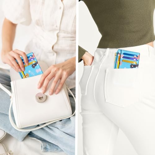 Image of Tipmile Womens Credit Card Holder Wallet, Small Slim RFID Blocking Sleeve | Mini Tiny Cute ID Case, Minimalist Zipper Pocket Wallet, Thin Coin Purse, Mothers Gift
