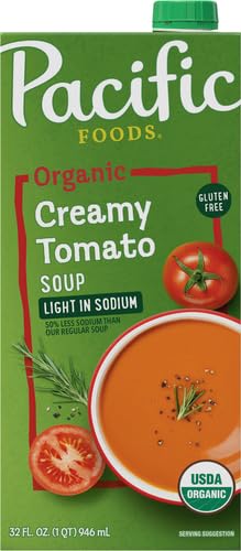 Image of Pacific Foods Organic Creamy Light in Sodium Tomato Soup, 32 oz Carton (Pack of 4)