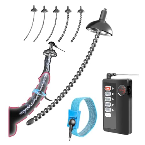 Stainless Steel Sounding Rod with Cover and Training Ring and Controller Special Beads Stimulation Stretcher Training Set for Men -D39UK (4mm)