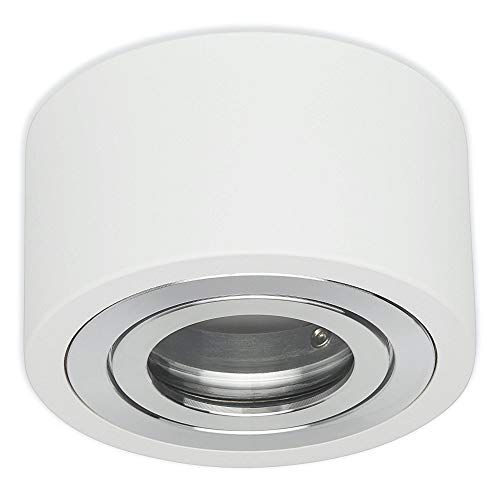 Minifoco LED empotrable, IP44, redondo, blanco, 6,5 W, blanco neutro, 230 V, foco de techo regulable para baño, sauna exterior, lámpara de montaje plana