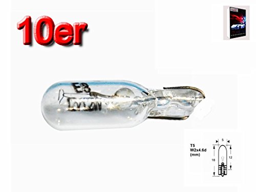 Didital 10 x trasparente vetro auto lampadine T5