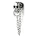 Mens Women Skull Chain Stud Earrings Drop Dangle, Stainless Steel, Screw Back, 2 Pcs