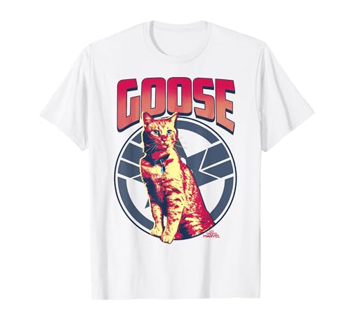 T-shirt Captain Marvel Goose haut de gamme avec graphisme portrait épuré