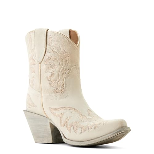 ARIAT ARIAT Women's Chandler Western Boot, Cloud White Suede, 9