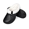 HEYO Clogs gefüttert Damen Herren warme Hausschuhe Winter Pantoffeln Pantoletten Leicht wasserdicht HKO03 (Schwarz, EU Schuhgrößensystem, Erwachsene, Numerisch, M, 44) #4